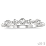 1/5 Ctw Circular Mount Ball Link Round CutDiamond Stackable Band in 14K White Gold