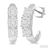 1/2 ctw Lovebright Round Cut Diamond Earrings in 14K White Gold