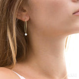 1/3 Ctw Cushion Shape Lovebright Round Cut Diamond Earring in 14K Yellow & White Gold