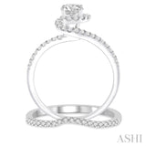 3/4 Ctw Diamond Wedding Set with 1/2 Ctw Round Cut Engagement Ring and 1/6 Ctw Wedding Band in 14K White Gold