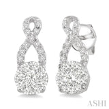 1/2 Ctw Lovebright Round Cut Diamond Earrings in 14K White Gold