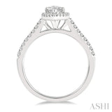 1/4 Ctw Marquise Shape Round Cut Diamond Semi Mount Engagement Ring in 14K White Gold