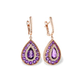14KT Gold Amethyst Earrings
