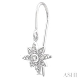1/6 Ctw Star Charm Round Cut Diamond Earrings in 10K White Gold