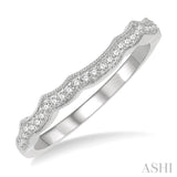 1/10 Ctw Curvy Round Cut Diamond Wedding Band in 14K White Gold
