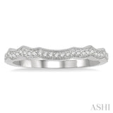 1/10 Ctw Curvy Round Cut Diamond Wedding Band in 14K White Gold