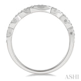 1/10 Ctw Curvy Round Cut Diamond Wedding Band in 14K White Gold