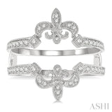 1/4 Ctw Fleur De Lis Round Cut Diamond Insert Ring in 14K White Gold