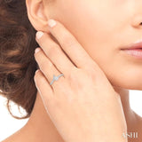 1/4 Ctw Open-End Circular Mount Lovebright Round Cut Diamond Ladies Ring in 14K White Gold