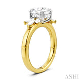 1/2 Ctw Akari Oval Shape Marquise and Round Cut Diamond Semi-Mount Engagement Ring in 14K Yellow and White Gold