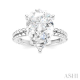 1/8 Ctw Pear Shape Round Cut Diamond Semi-Mount Engagement Ring in 14K White Gold