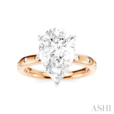 1/5 Ctw Akari Pear Shape Round Cut Diamond Semi-Mount Engagement Ring in 14K Rose and White Gold