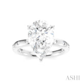 1/5 Ctw Akari Pear Shape Round Cut Diamond Semi-Mount Engagement Ring in 14K White Gold