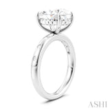 1/5 Ctw Akari Oval Shape Round Cut Diamond Semi-Mount Engagement Ring in 14K White Gold
