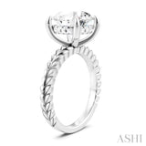 1/10 Ctw Round Shape Round Cut Diamond Semi-Mount Engagement Ring in 14K White Gold