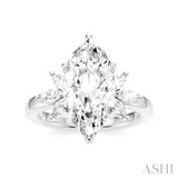 1/2 Ctw Akari Marquise and Round Cut Diamond Semi-Mount Engagement Ring in 14K White Gold