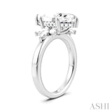 1/2 Ctw Akari Marquise and Round Cut Diamond Semi-Mount Engagement Ring in 14K White Gold