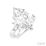 5/8 Ctw Akari Marquise and Round Cut Diamond Semi-Mount Engagement Ring in 14K White Gold