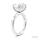 1/5 Ctw Akari Oval Shape Round Cut Diamond Semi-Mount Engagement Ring in 14K White Gold
