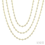 20 Ctw Bezel Set Round Cut Diamond Layered 60-Inch Necklace in 14K Yellow Gold