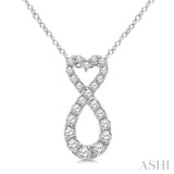 1/4 Ctw Heart Shape Round Cut Diamond Infinity Fashion Pendant With Chain in 10K White Gold
