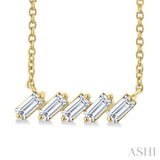 1/4 Ctw Semi-Reclined Baguette Cut Diamond Necklace in 14K Yellow Gold