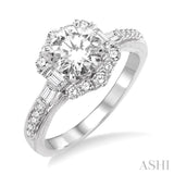 1/2 Ctw Diamond Semi-Mount Engagement Ring in 14K White Gold