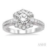 1/2 Ctw Diamond Semi-Mount Engagement Ring in 14K White Gold