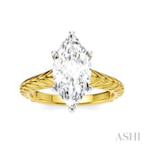 1/10 Ctw Marquise Shape Round Cut Diamond Akari Wheat Shank Semi-Mount Engagement Ring in 14K Yellow and White Gold