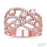 1 Ctw Round Cut Diamond Fashion Ring in 14K Rose Gold