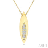 1/10 Ctw Marquise Shape Round Cut Diamond Fashion Pendant With Chain in 14K Yellow Gold