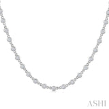 2 Ctw Bezel Set Round Cut Diamond Necklace in 14K White Gold