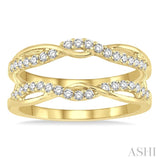 3/8 Ctw Twisted Round Cut Diamond Insert Ring in 14K Yellow Gold