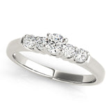 14kt gold Single Row Engagement Ring Prong Set