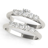 14kt gold Single Row Engagement Ring Prong Set