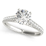 14kt gold Single Row Engagement Ring Prong Set