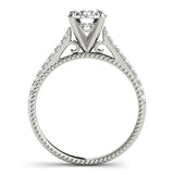 14kt gold Single Row Engagement Ring Prong Set