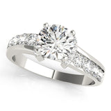 14kt gold Single Row Engagement Ring Prong Set
