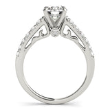 14kt gold Single Row Engagement Ring Prong Set