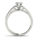 14kt gold Single Row Engagement Ring Prong Set