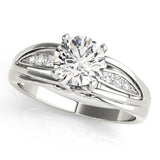 14kt gold Single Row Engagement Ring Prong Set