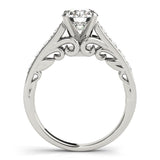 14kt gold Single Row Engagement Ring Prong Set