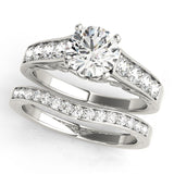 14kt gold Single Row Engagement Ring Prong Set