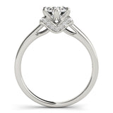 14kt gold Single Row Engagement Ring Prong Set