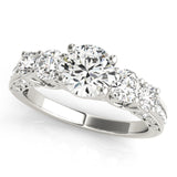 14kt gold Single Row Engagement Ring Prong Set