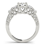 14kt gold Single Row Engagement Ring Prong Set