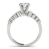 14kt gold Single Row Engagement Ring Bezel Set