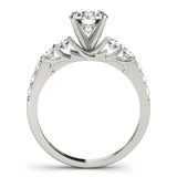 14kt gold Single Row Engagement Ring Prong Set