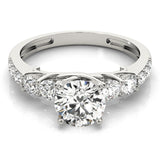 14kt gold Single Row Engagement Ring Prong Set