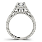 14kt gold Single Row Engagement Ring Prong Set